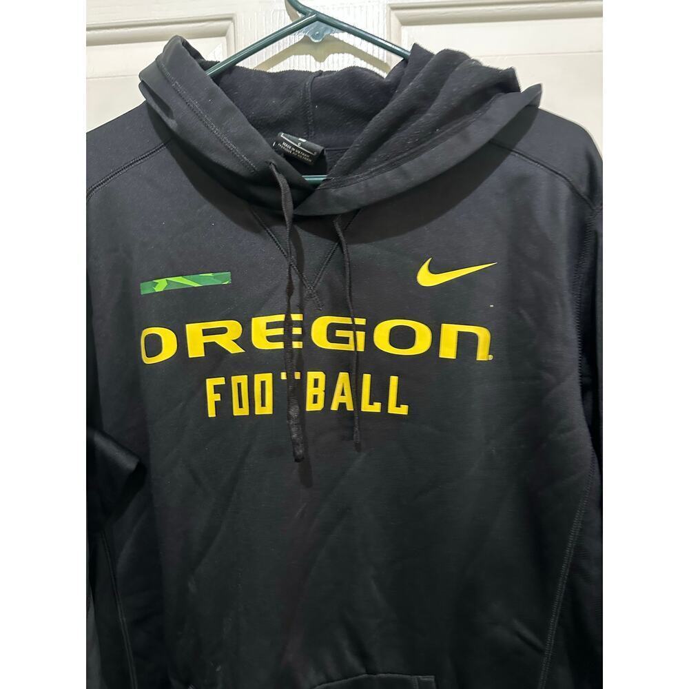 Nike Men's Black Oregon Football Long Sleeve Hoodie Sweater Size Large - Picture 2 of 5